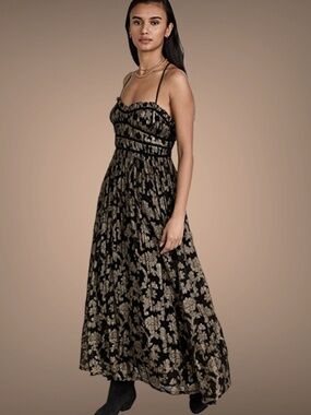 Free People Charlie Bustier Dress Small S Black Combo New